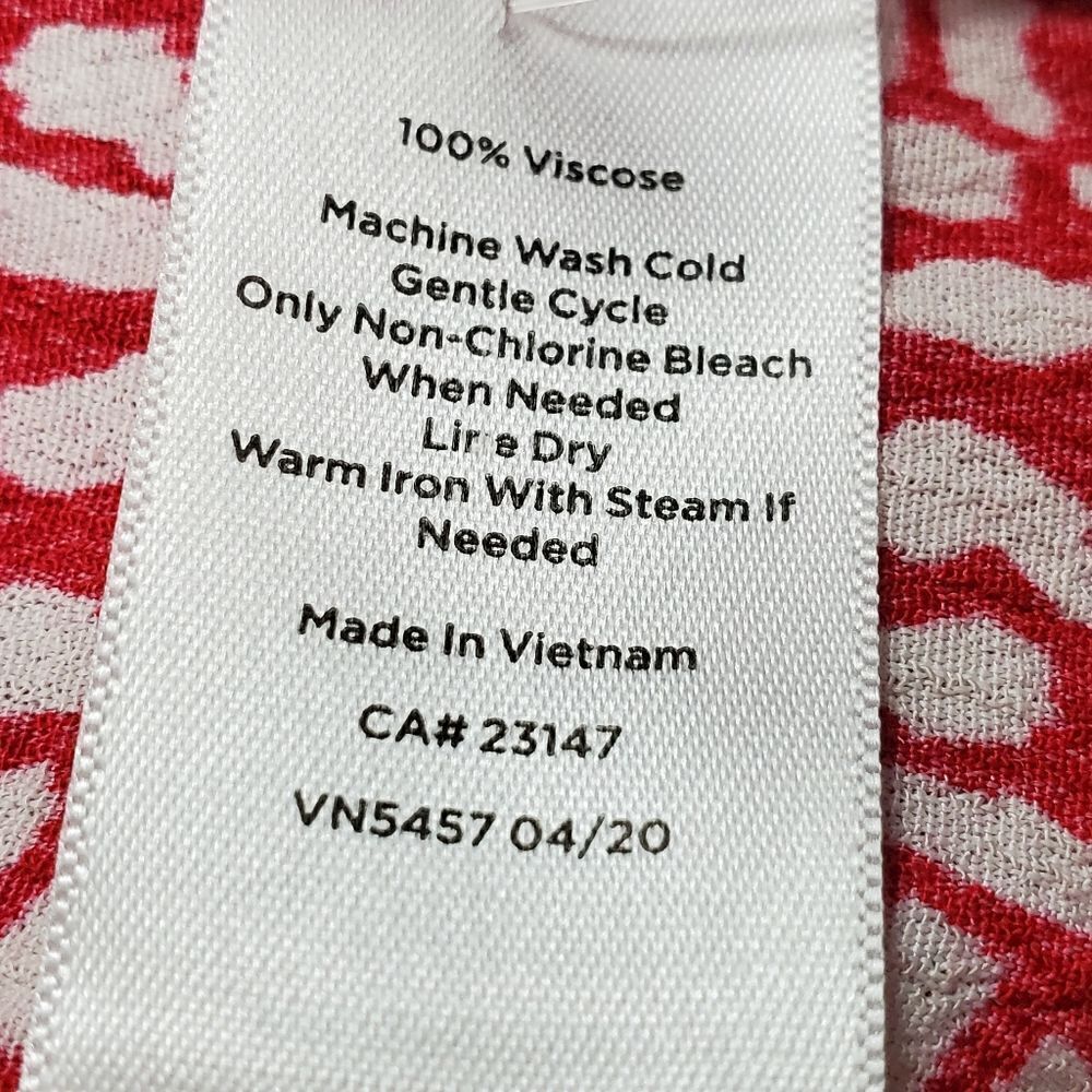 Talbots Red & White Wrap Blouse - Picture 6 of 7